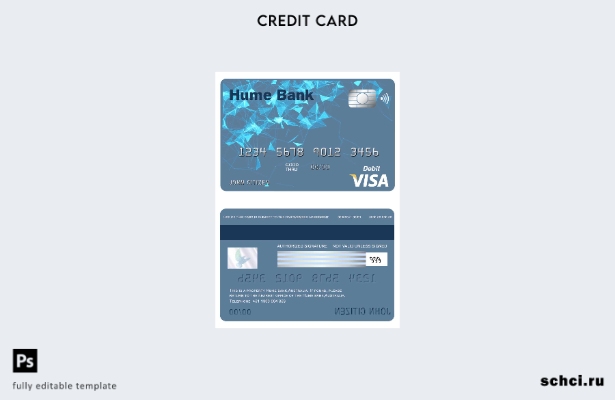 скачать в цифровом формате шаблон карты Visa Australia Hume Bank